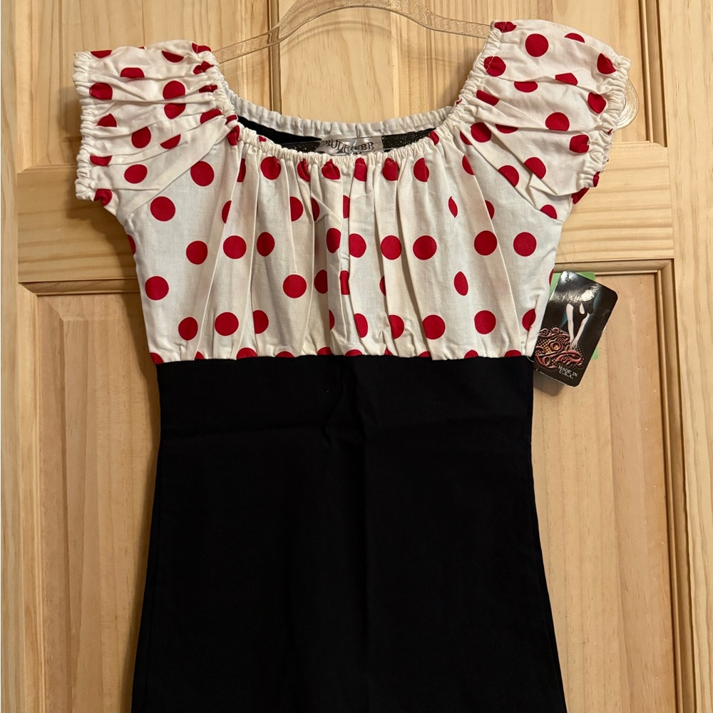 Mode Merr Red Polka Dot Retro Top